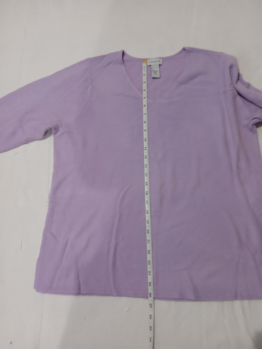 Avenue Lavender V-Neck Long Sleeve Knit Top